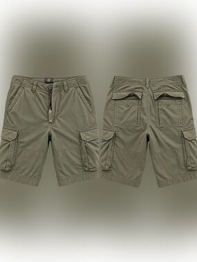 Aigle Men's Cargo Shorts in Olive Green